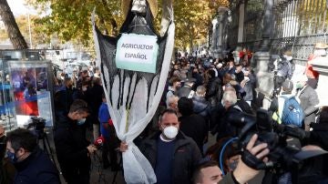 Agricultores manifestándose en Madrid