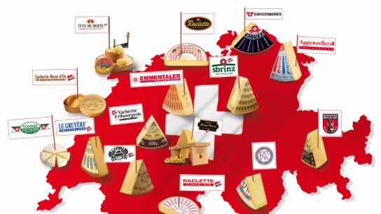 Mapa de quesos suizos