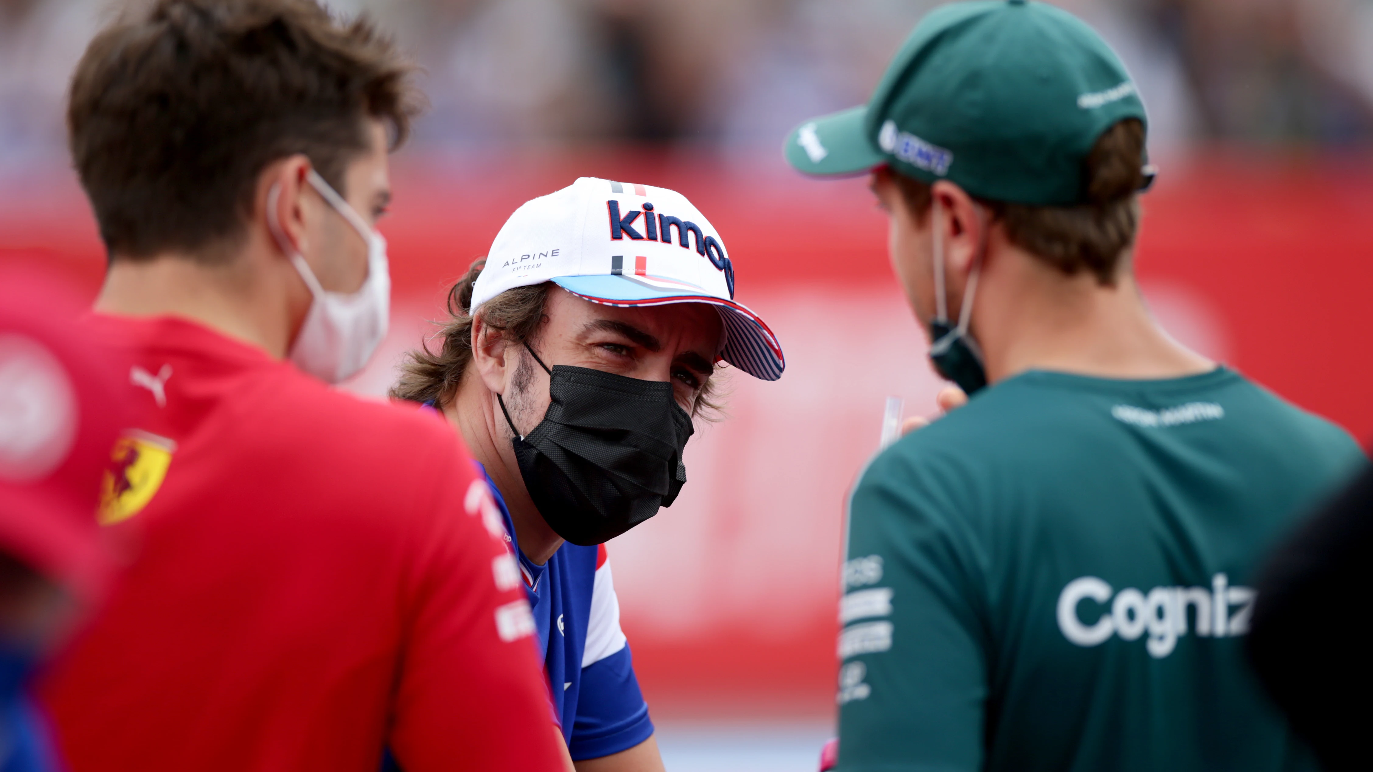 Leclerc, Alonso y Vettel