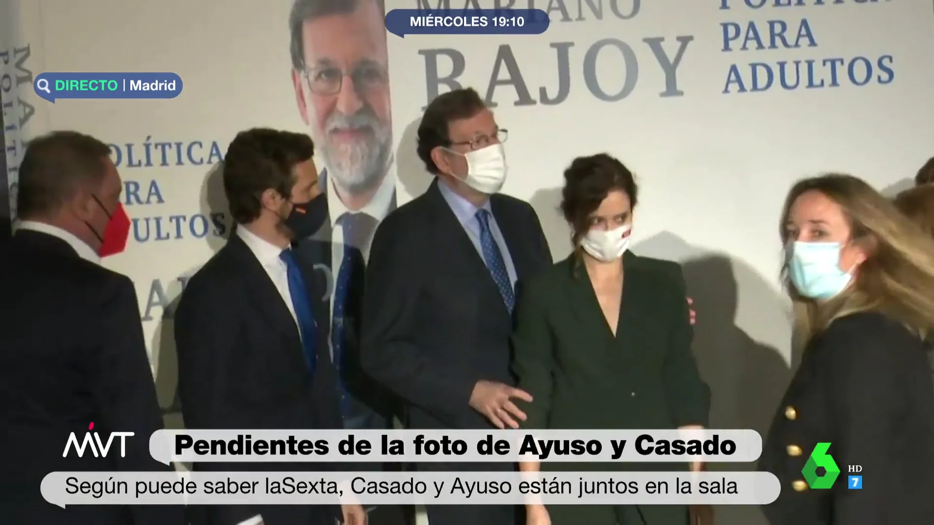 Casado, Rajoy y Ayuso.