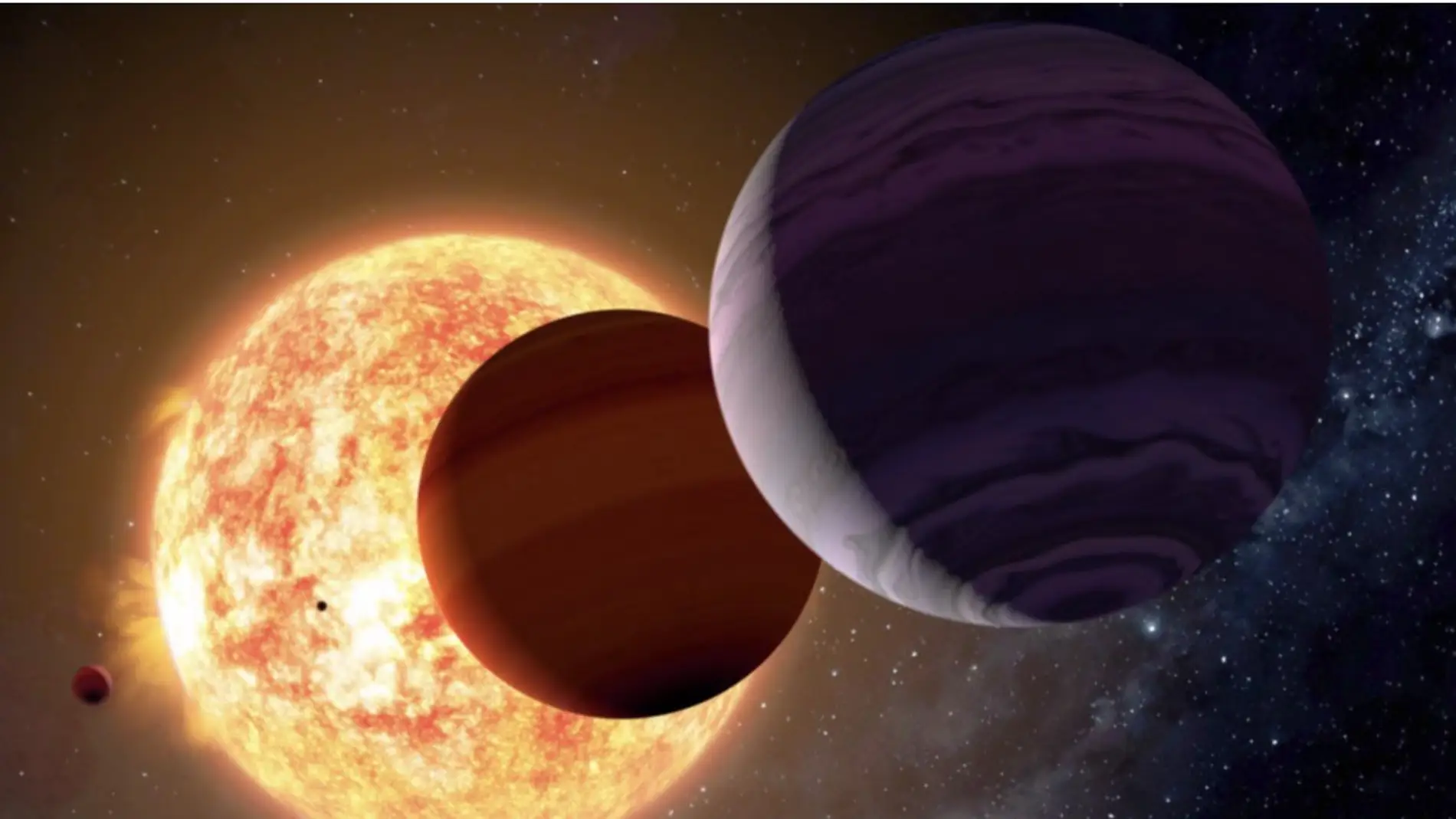 Concepto artístico de dos exoplanetas