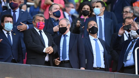 Joan Laporta y Florentino Pérez en el palco del Camp Nou Joan Laporta y Florentino Pérez en el palco del Camp Nou