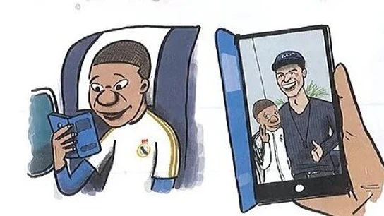 Viñeta del cómic de Mbappé Viñeta del cómic de Mbappé