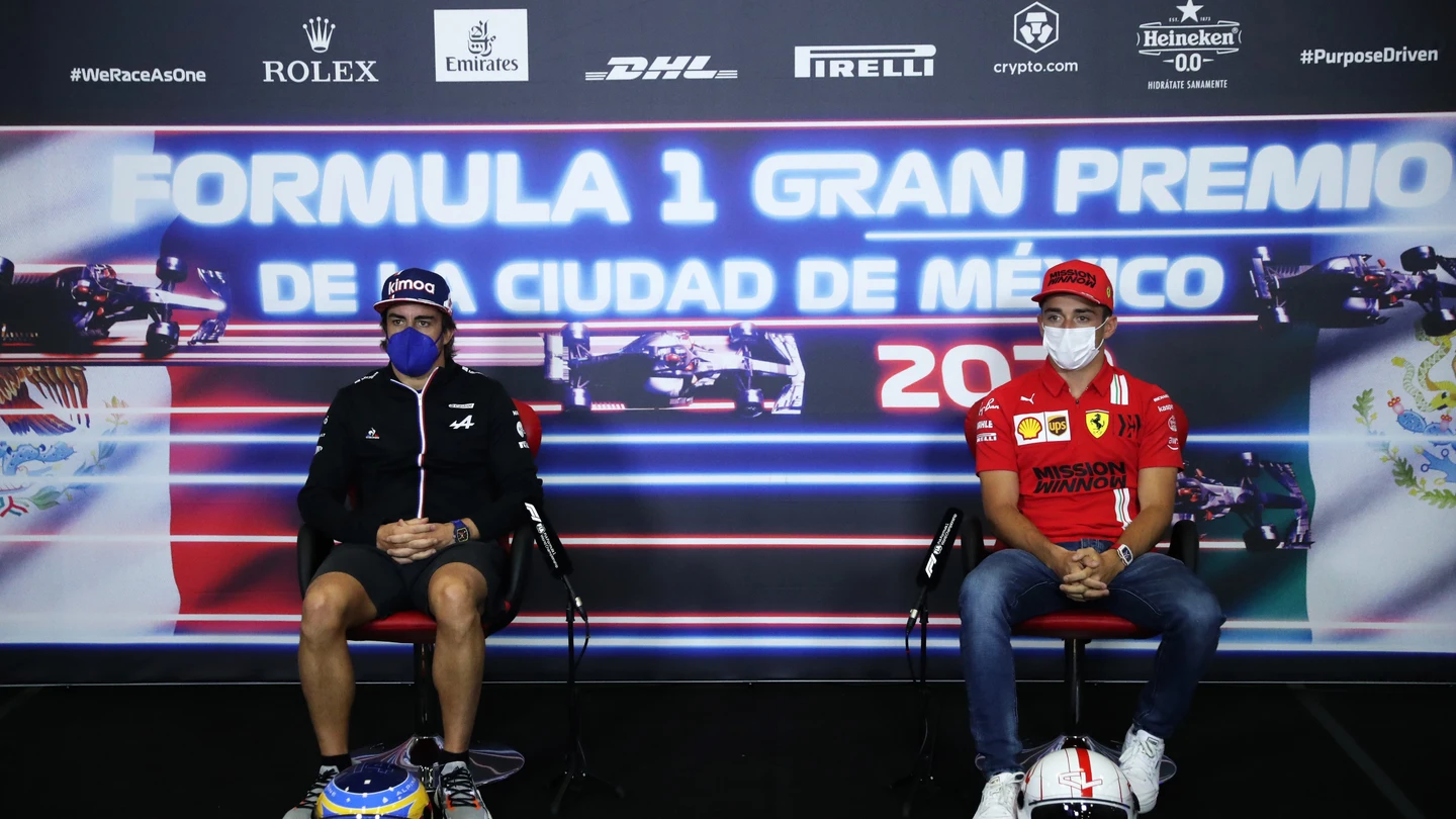 Fernando Alonso y Charles Leclerc Fernando Alonso y Charles Leclerc