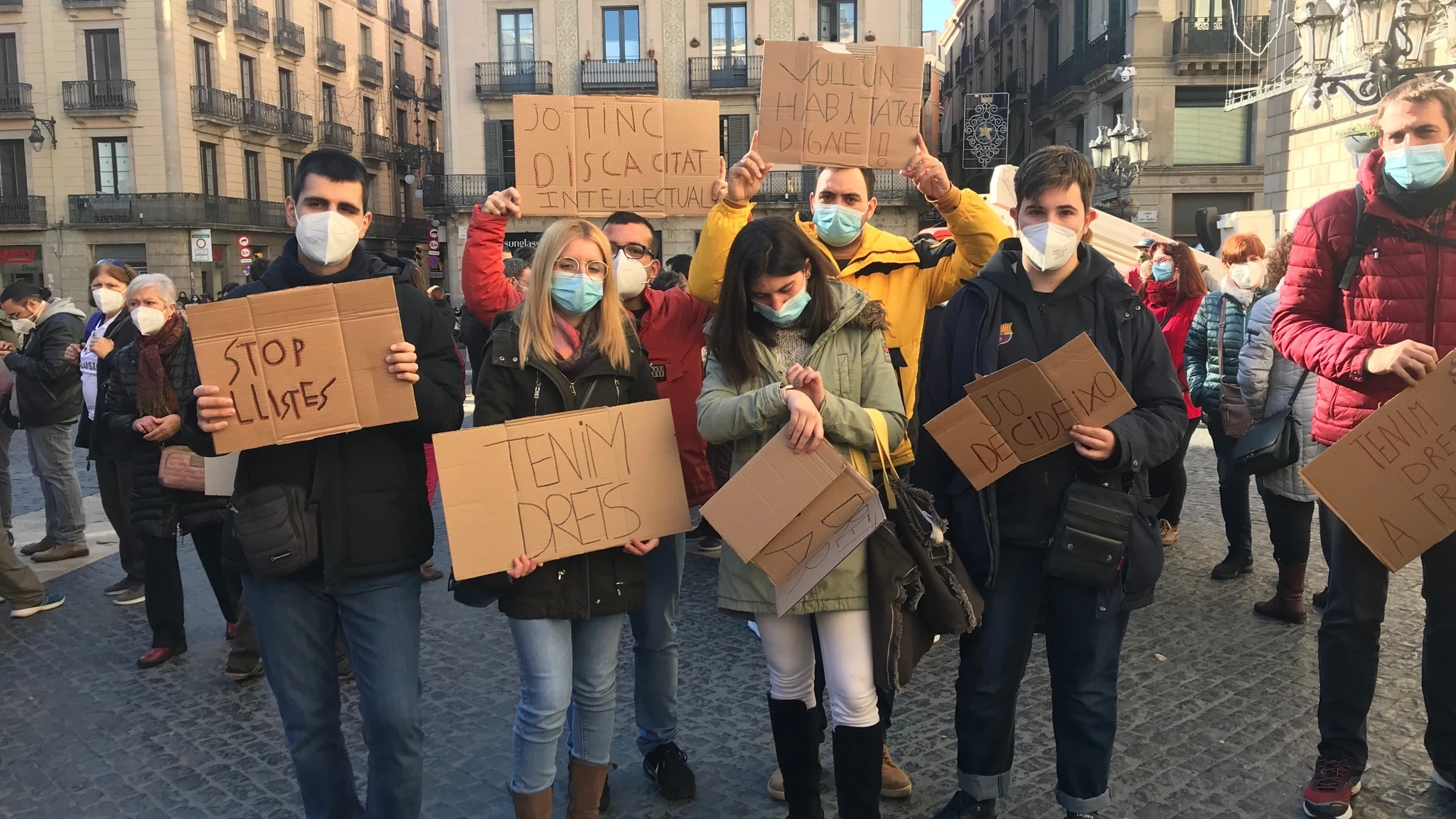 Protesta de las personas con discapacidad en Barcelona