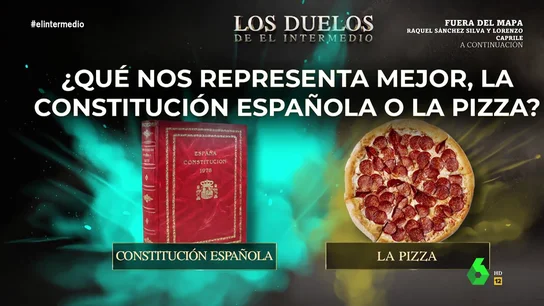 ¿Qué nos representa mejor, la Constitución Española o la pizza? Dani Mateo lo debate en 'Los duelos de El Intermedio' ¿Qué nos representa mejor, la Constitución Española o la pizza? Dani Mateo lo debate en 'Los duelos de El Intermedio'