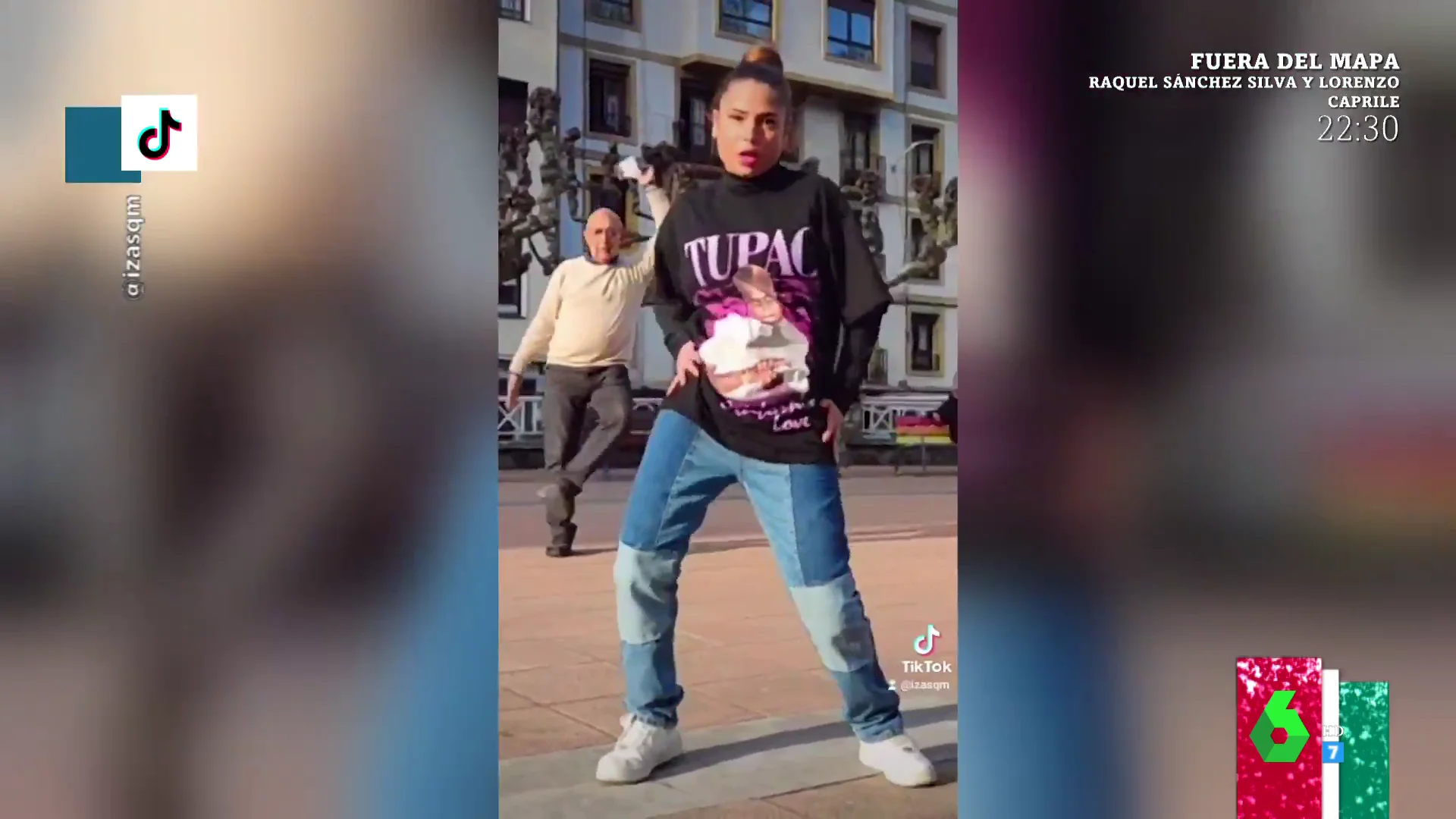 El cómico vídeo viral en el que un anciano se cuela en el tik tok de una joven bailando una jota