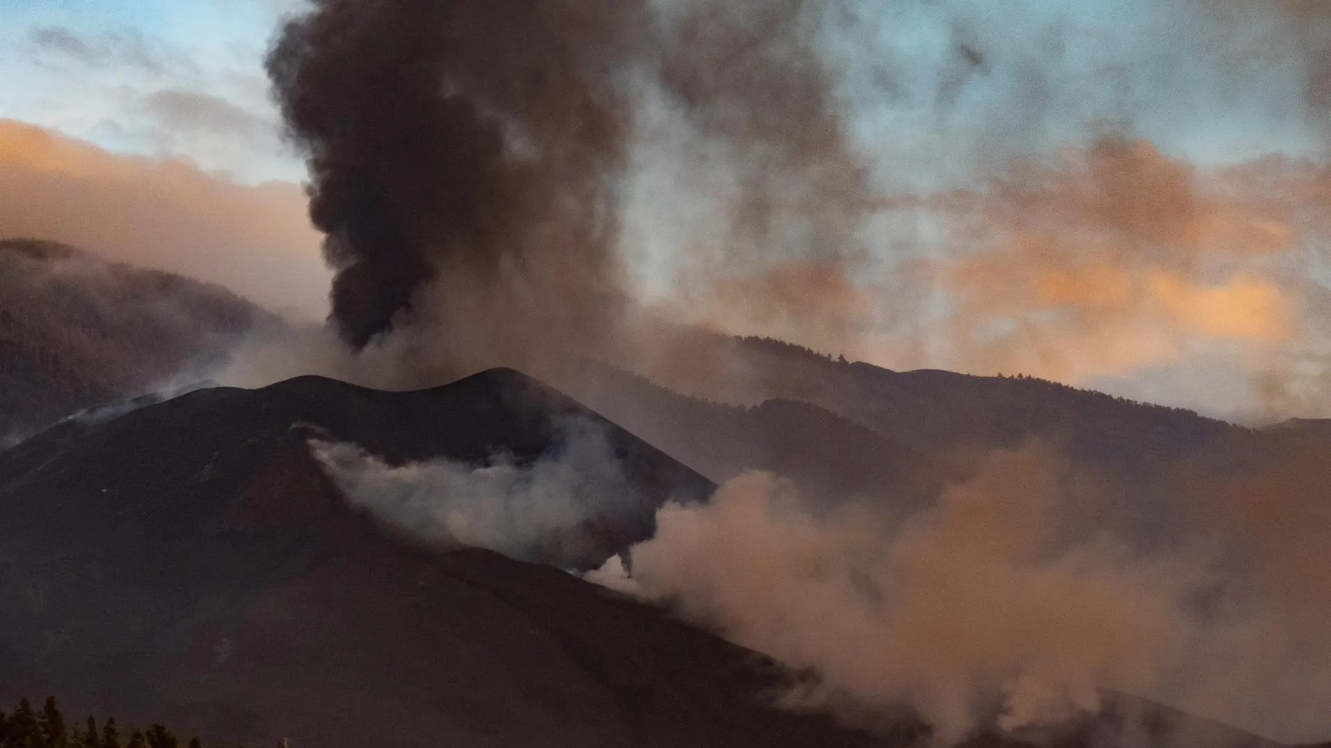 Imagen del volcán de La Palma a 7 de diciembre