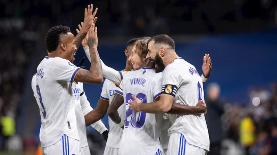 El Real Madrid celebra un gol El Real Madrid celebra un gol
