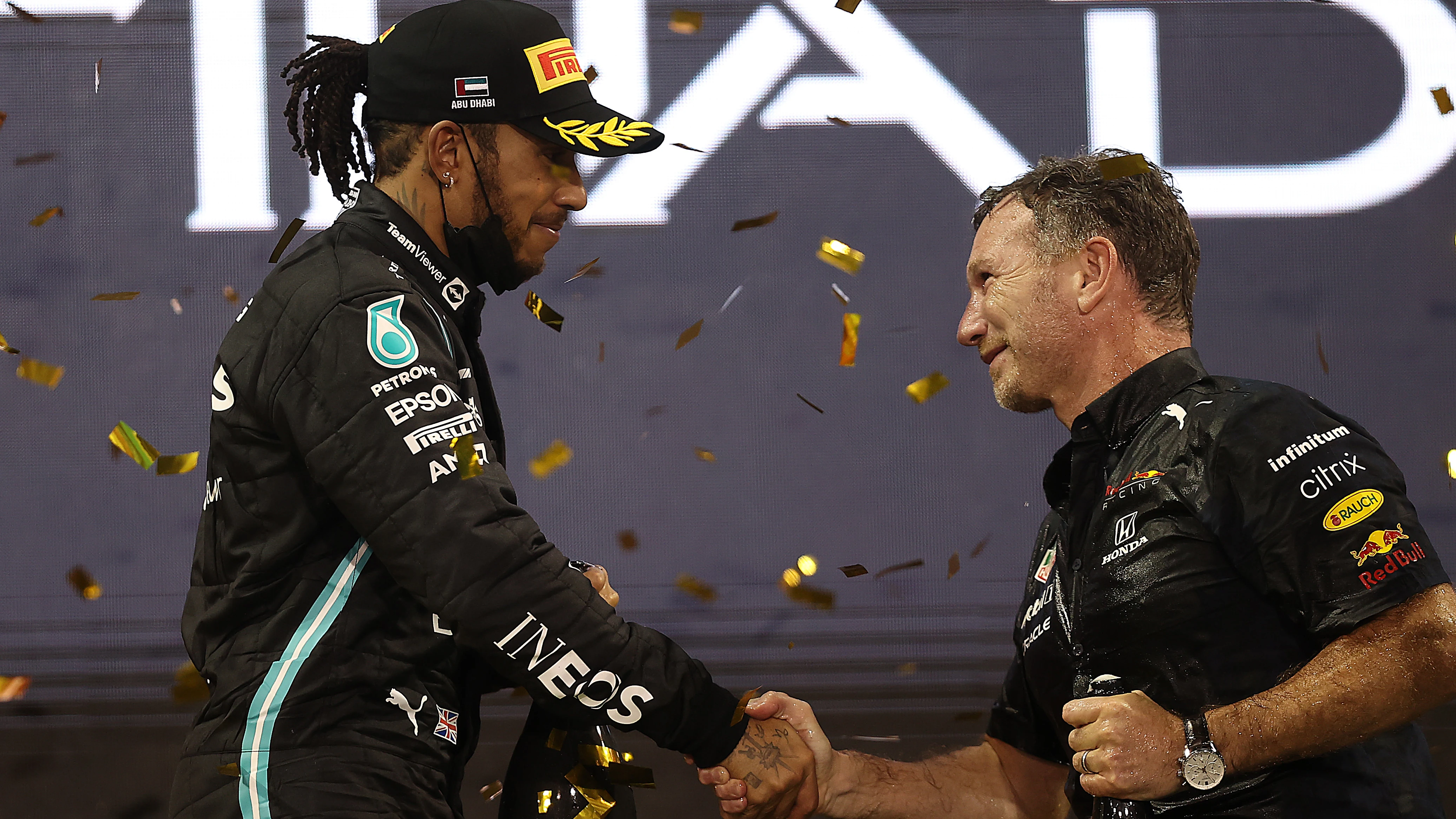 Lewis Hamilton y Christian Horner