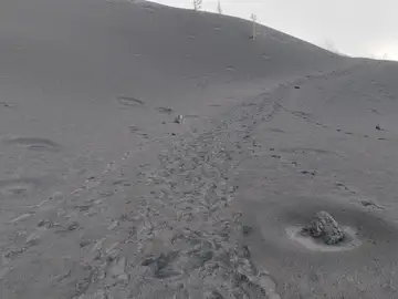 Paisaje de ceniza del volcán de Cumbre Vieja