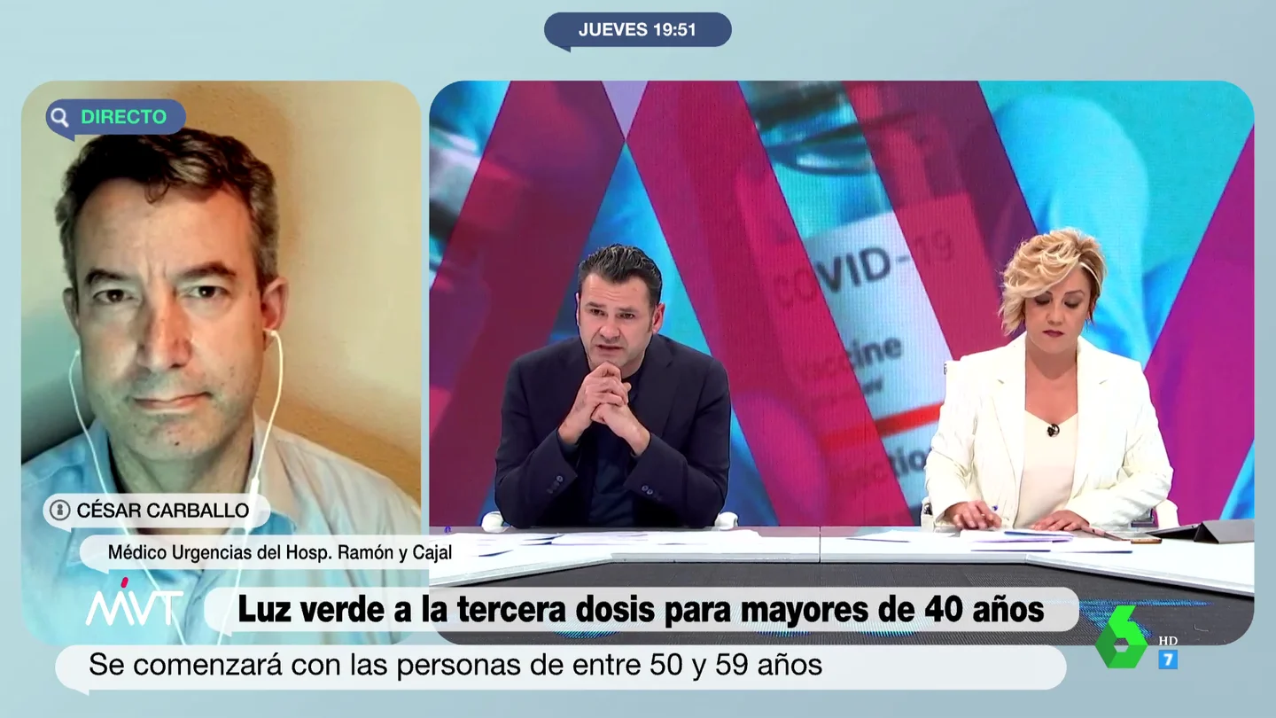 El aviso del doctor César Carballo: "No es suficiente con la vacunación, tenemos que hacer algo más" El aviso del doctor César Carballo: "No es suficiente con la vacunación, tenemos que hacer algo más"