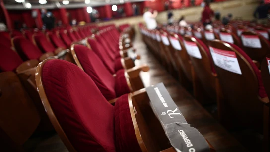 Butacas del Teatro Real antes de la celebración del Sorteo Extraordinario de la Lotería de Navidad 2020 en el Teatro Real de Madrid (España) Butacas del Teatro Real antes de la celebración del Sorteo Extraordinario de la Lotería de Navidad 2020 en el Teatro Real de Madrid (España)