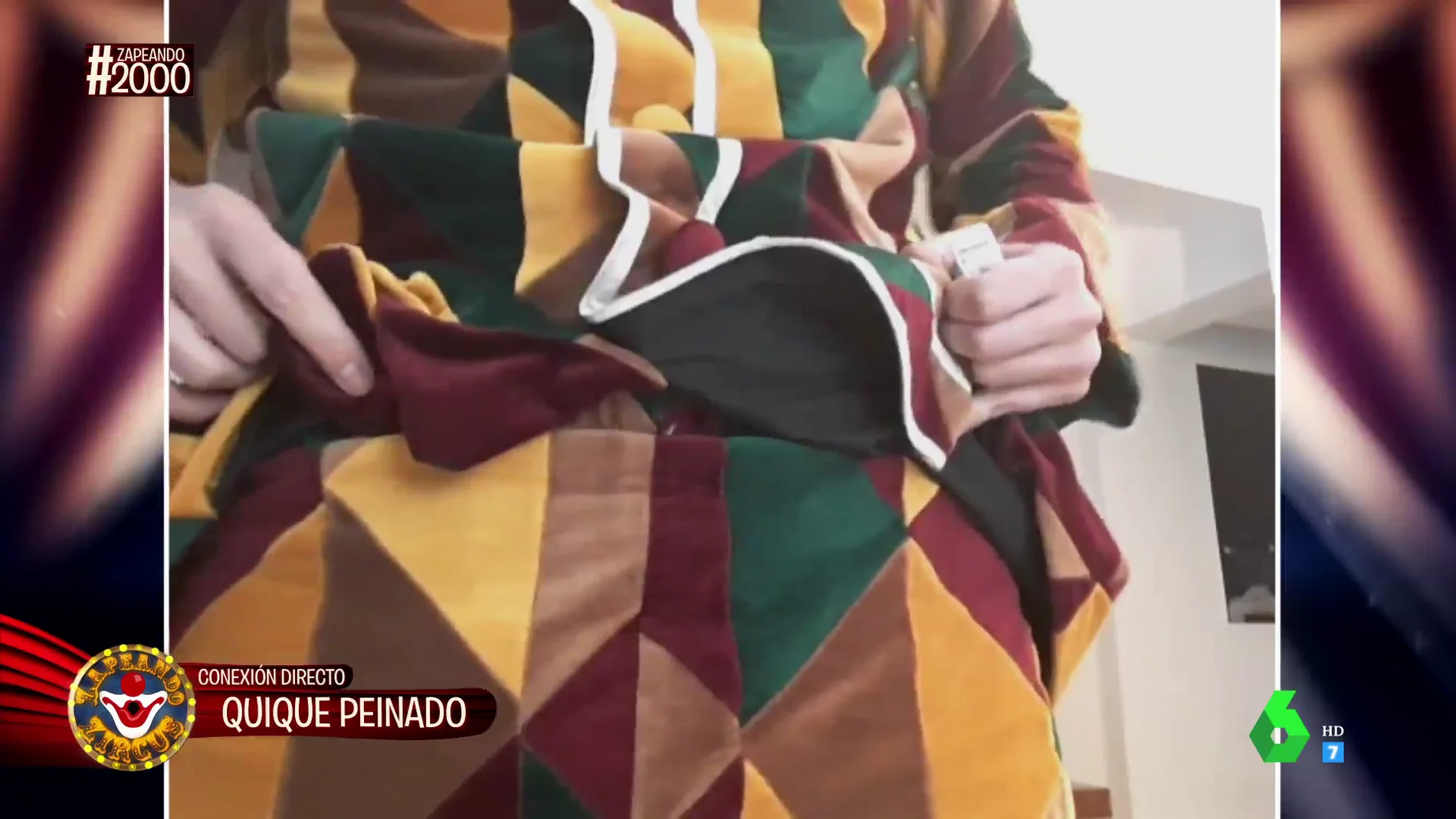 "¿Por qué nos enseñas esa parte?": el susto de Cristina Pedroche cuando Quique Peinado enseña su disfraz en plena videollamada