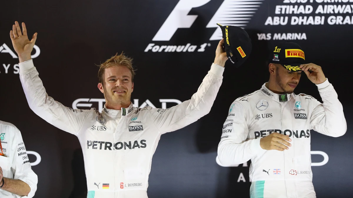 Nico Rosberg celebra una victoria ante Hamilton