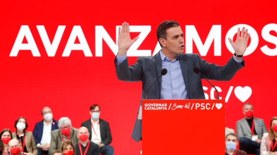 El secretario general del PSOE y presidente del Gobierno, Pedro Sánchez, durante la clausura del congreso extraordinario del PSC El secretario general del PSOE y presidente del Gobierno, Pedro Sánchez, durante la clausura del congreso extraordinario del PSC