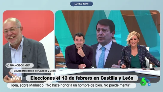 La broma de Cristina Pardo a Francisco Igea al sonar su móvil en plena entrevista tras su cese: "A ver si le está llamando Mañueco..." La broma de Cristina Pardo a Francisco Igea al sonar su móvil en plena entrevista tras su cese: "A ver si le está llamando Mañueco..."