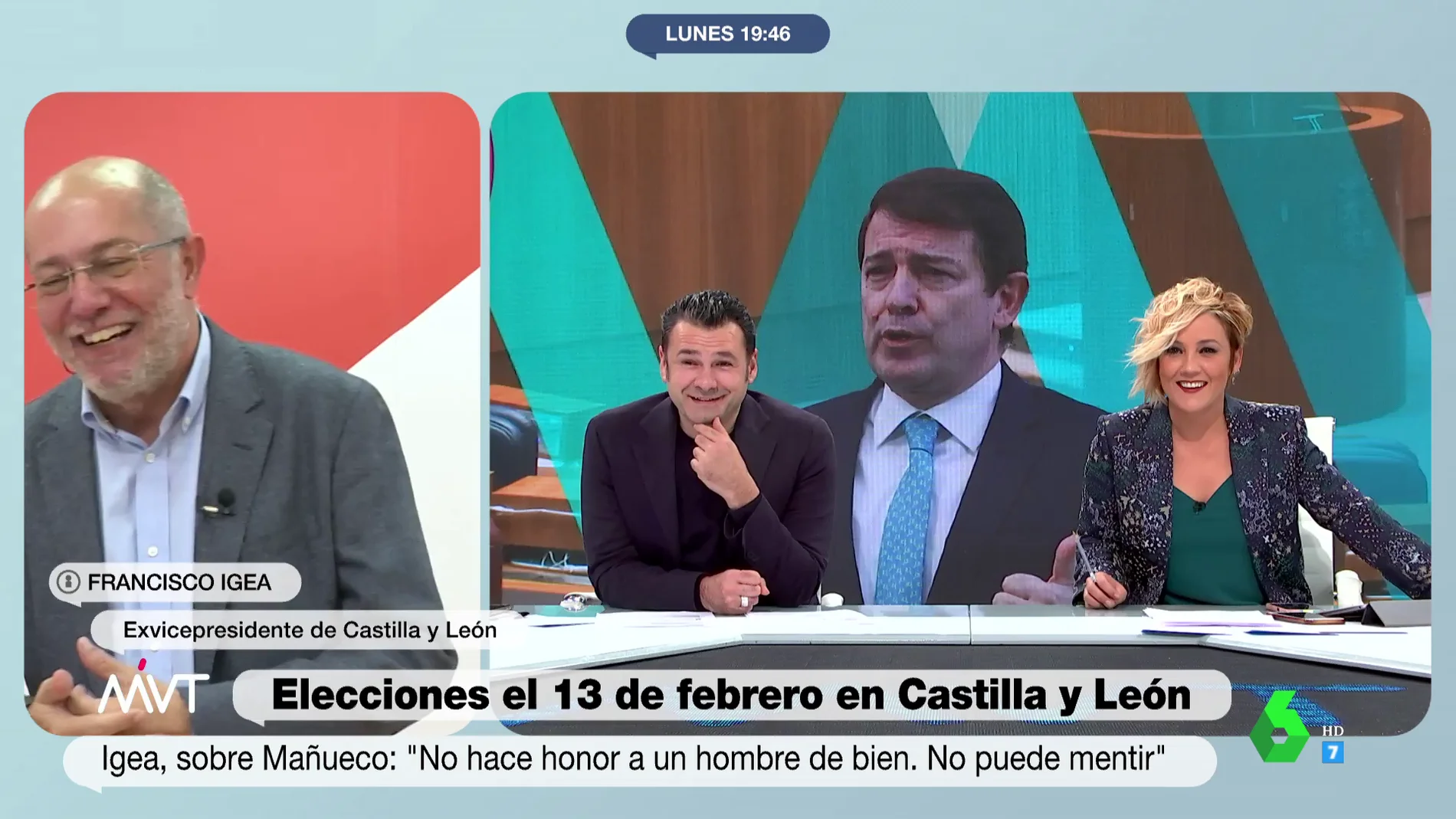   La broma de Cristina Pardo a Francisco Igea al sonar su móvil en plena entrevista tras su cese: "A ver si le está llamando Mañueco..."