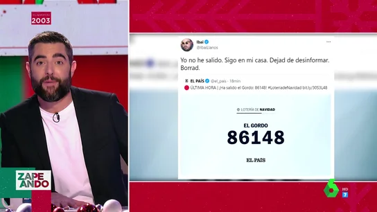 La reacción viral de Ibai Llanos al salir el Gordo de la Lotería: "Yo no he salido, sigo en mi casa. Dejad de desinformar, borrad" La reacción viral de Ibai Llanos al salir el Gordo de la Lotería: "Yo no he salido, sigo en mi casa. Dejad de desinformar, borrad"