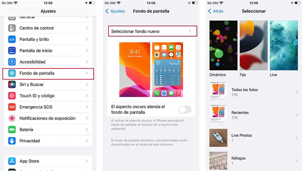 Cambiando el fondo en iPhone Cambiando el fondo en iPhone