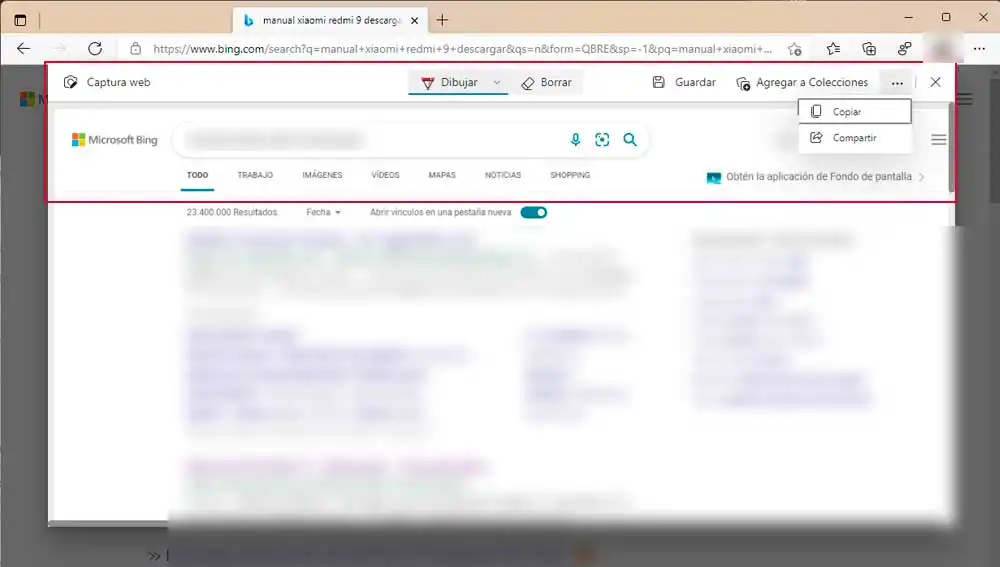 Opciones de edición de las capturas Opciones de edición de las capturas