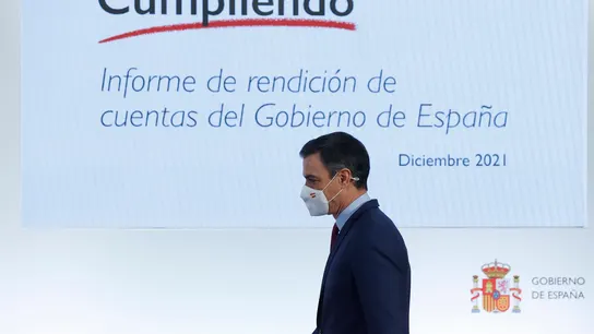 El presidente del Gobierno, Pedro Sánchez, durante la rueda de prensa El presidente del Gobierno, Pedro Sánchez, durante la rueda de prensa