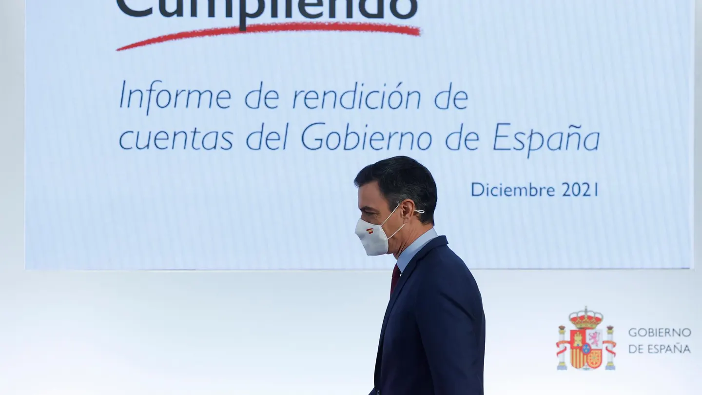 El presidente del Gobierno, Pedro Sánchez, durante la rueda de prensa El presidente del Gobierno, Pedro Sánchez, durante la rueda de prensa