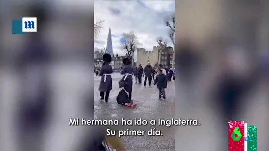 El polémico momento en el que un guardia real pasa por encima de una niña en Inglaterra El polémico momento en el que un guardia real pasa por encima de una niña en Inglaterra