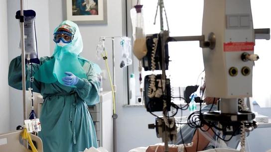 Imagen de archivo de un hospital durante la pandemia de COVID Imagen de archivo de un hospital durante la pandemia de COVID