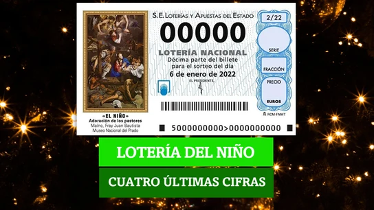 Estas son las terminaciones premiadas con 350 euros al décimo de la Lotería del Niño 2022 Estas son las terminaciones premiadas con 350 euros al décimo de la Lotería del Niño 2022