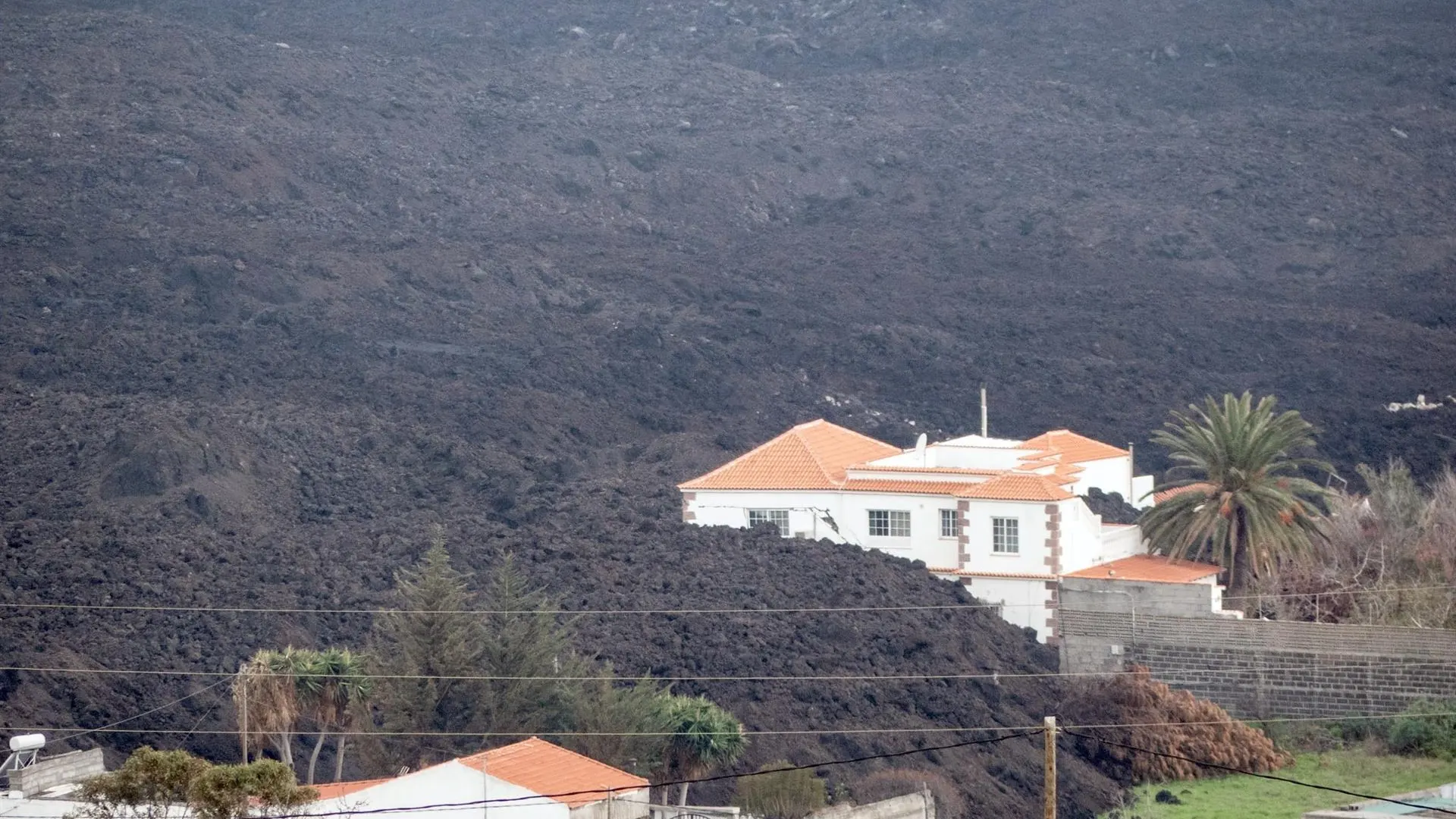 Imagen de las cenizas del volcán de La Palma