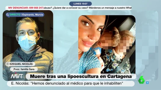 La familia de Sara, fallecida tras una lipoescultura, relata lo que les dijo el cirujano tras la operación La familia de Sara, fallecida tras una lipoescultura, relata lo que les dijo el cirujano tras la operación