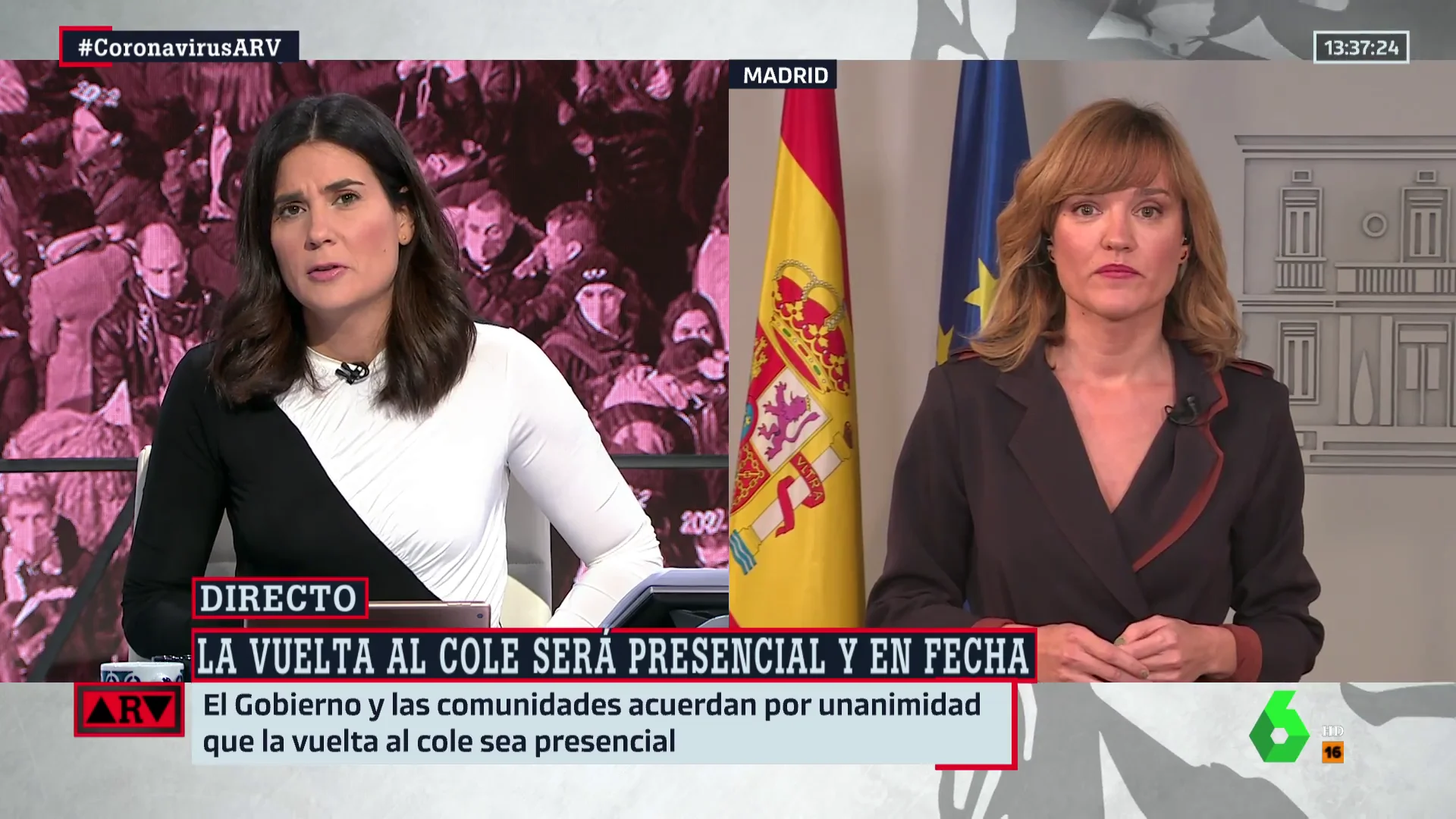 La ministra Alegría, sobre la presencialidad en la vuelta al cole: "Es una decisión profundamente acertada"