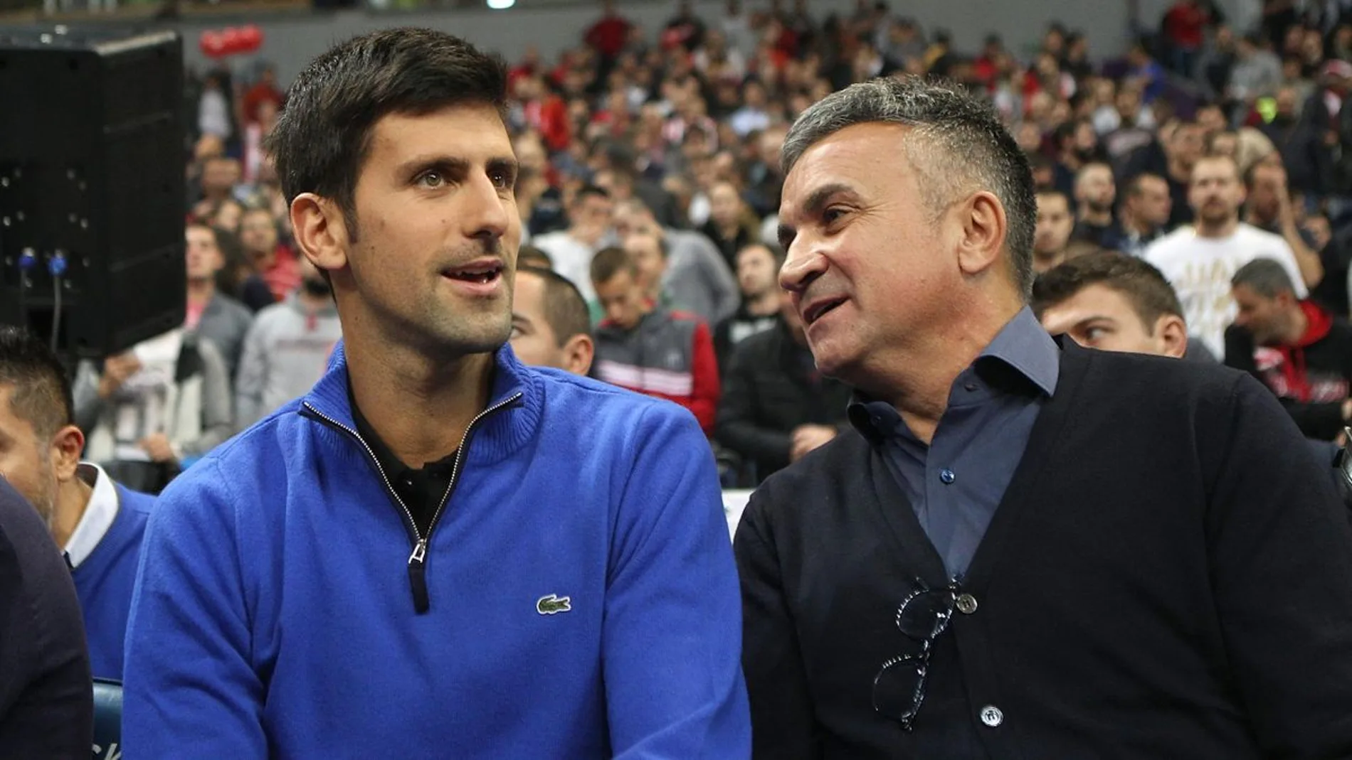 Novak Djokovic junto a su padre, Srdjan