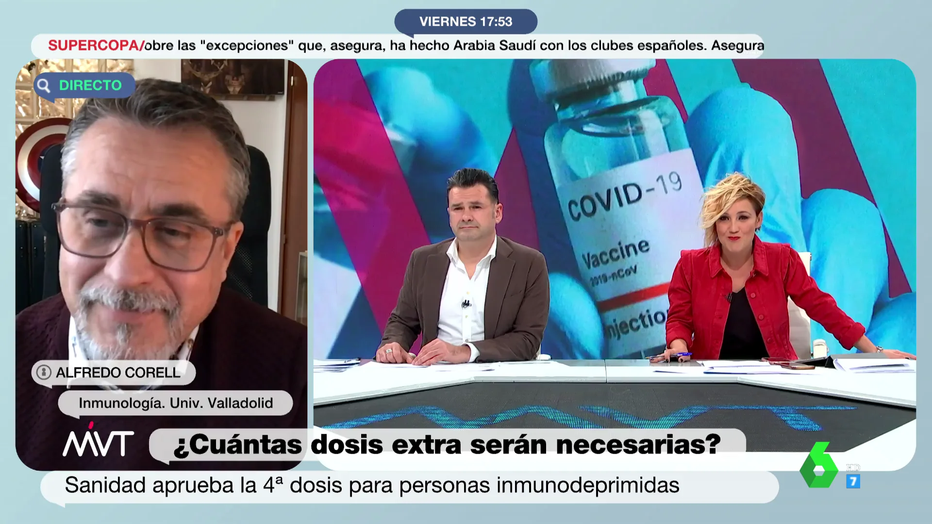  La previsión del inmunólogo Alfredo Corell sobre el pico de la sexta ola de COVID y los efectos de ómicron