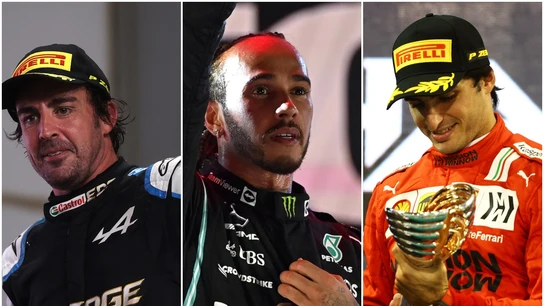Fernando Alonso, Lewis Hamilton y Carlos Sainz Fernando Alonso, Lewis Hamilton y Carlos Sainz