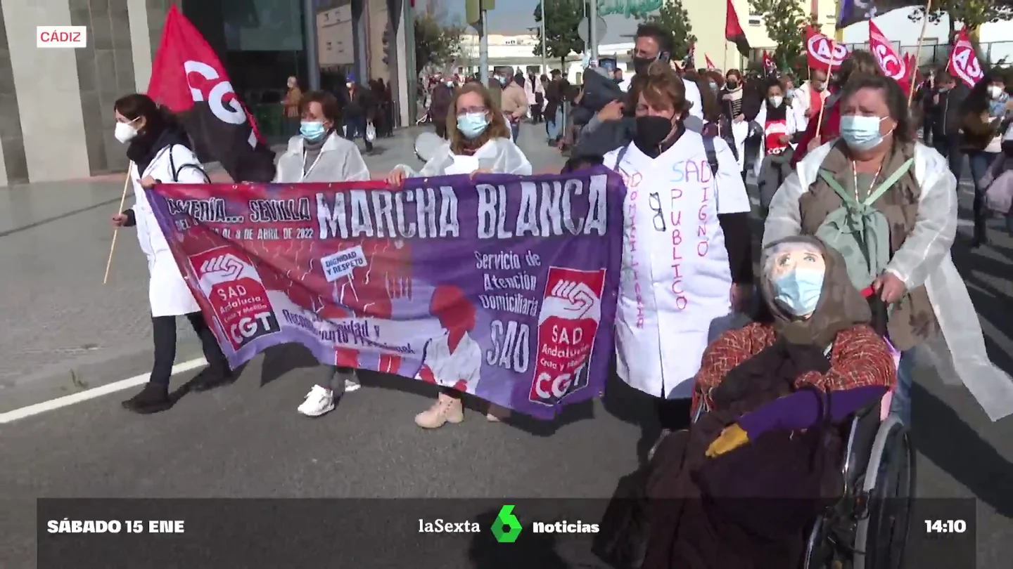 Llega a Cádiz Marcha Blanca andaluza por la atención domiciliaria: exigen mejores condiciones y el fin de las privatizaciones Llega a Cádiz Marcha Blanca andaluza por la atención domiciliaria: exigen mejores condiciones y el fin de las privatizaciones