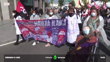 Llega a Cádiz Marcha Blanca andaluza por la atención domiciliaria: exigen mejores condiciones y el fin de las privatizaciones