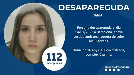Buscan a una menor de 16 años desaparecida desde el viernes en Barcelona Buscan a una menor de 16 años desaparecida desde el viernes en Barcelona