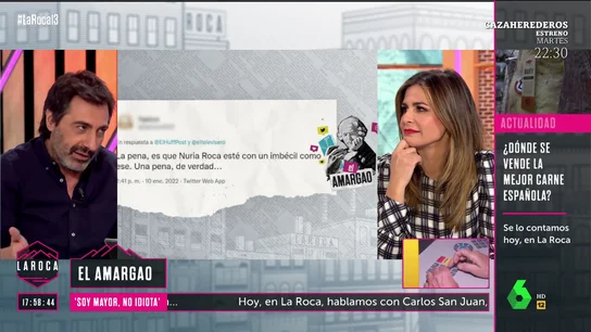 La respuesta de Juan del Val y Nuria Roca a un hater que les llama "imbéciles" La respuesta de Juan del Val y Nuria Roca a un hater que les llama "imbéciles"