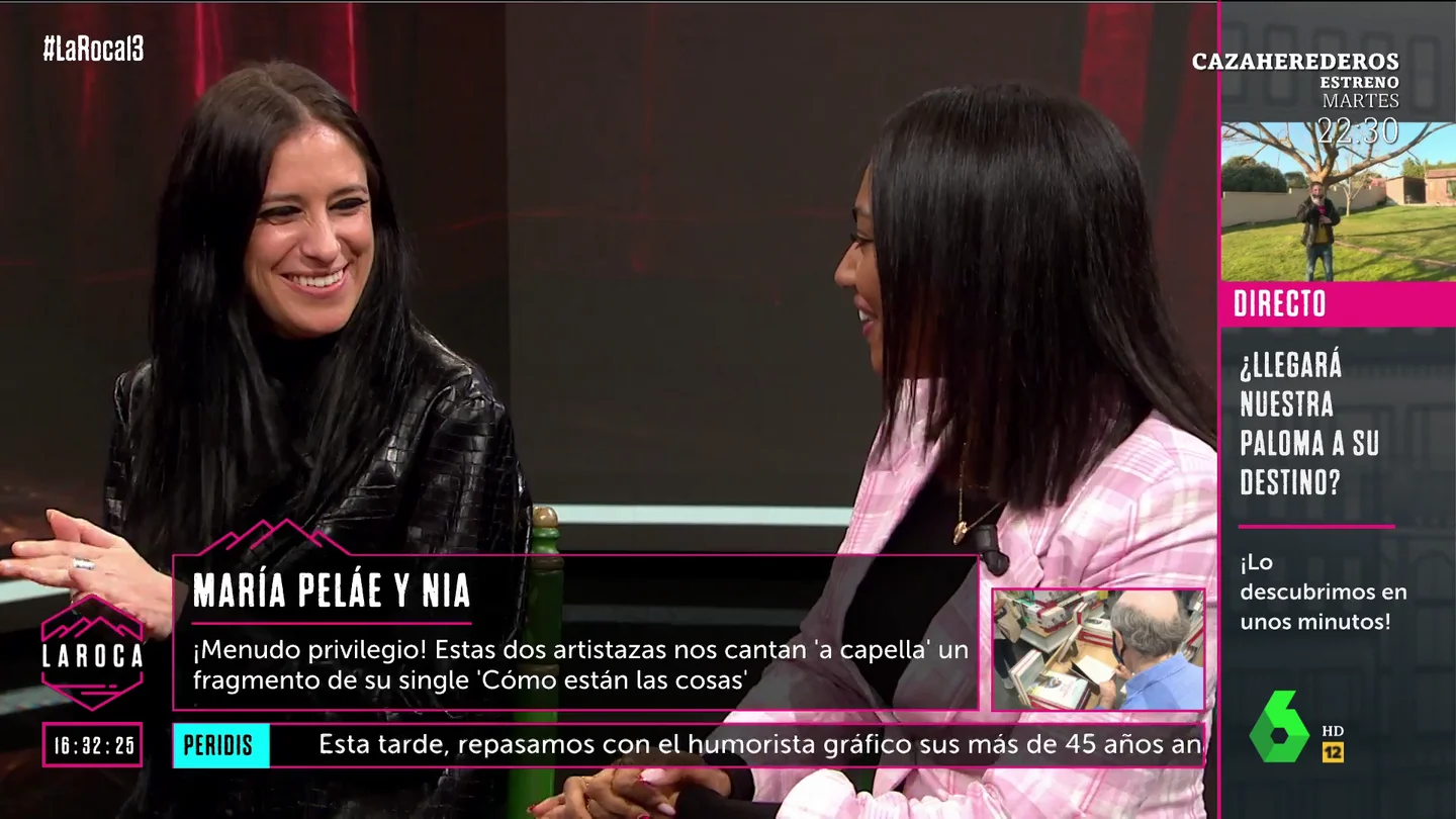María Peláe y Nía se arracan a canar en el plató de La Roca y desvelan las canciones 'horteras' que les apasionan María Peláe y Nía se arracan a canar en el plató de La Roca y desvelan las canciones 'horteras' que les apasionan