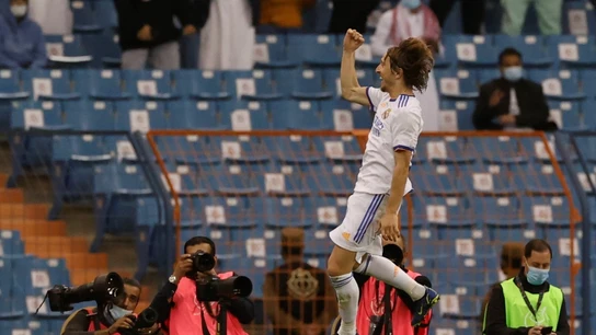 Luka Modric celebra un gol Luka Modric celebra un gol