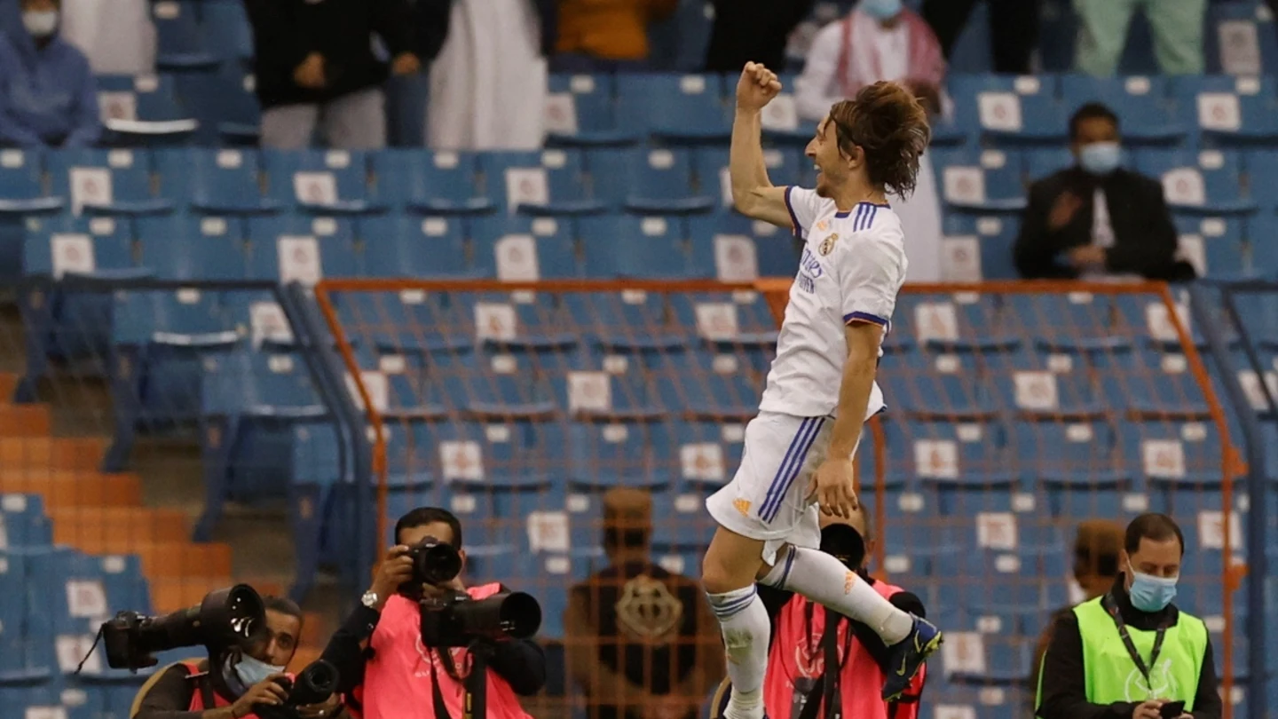 Luka Modric celebra un gol Luka Modric celebra un gol