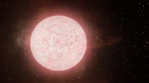 La interpretación de un artista de una estrella supergigante roja en transición a una supernova La interpretación de un artista de una estrella supergigante roja en transición a una supernova