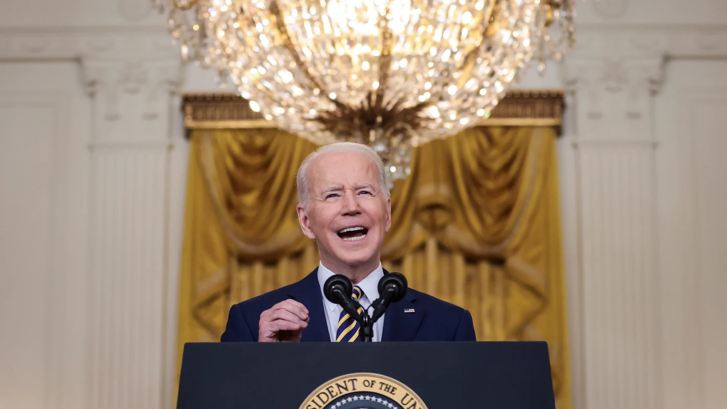 El presidente de Estados Unidos, Joe Biden, habla en conferencia de prensa en la Casa Blanca en Washington (EE.UU.). El presidente de Estados Unidos, Joe Biden, habla en conferencia de prensa en la Casa Blanca en Washington (EE.UU.).