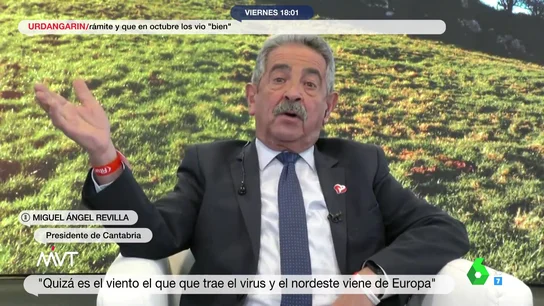 La 'ocurrencia' de Revilla sobre por qué hay más casos de COVID en el norte que en el sur de España: "Quizás es el viento quien lo trae" La 'ocurrencia' de Revilla sobre por qué hay más casos de COVID en el norte que en el sur de España: "Quizás es el viento quien lo trae"