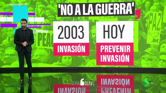 Las tres diferencias entre el "no a la guerra" de Irak y ahora Las tres diferencias entre el "no a la guerra" de Irak y ahora