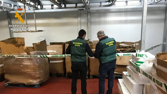 Dos agentes de la Guardia Civil, durante la operación 'Sekai' Dos agentes de la Guardia Civil, durante la operación 'Sekai'