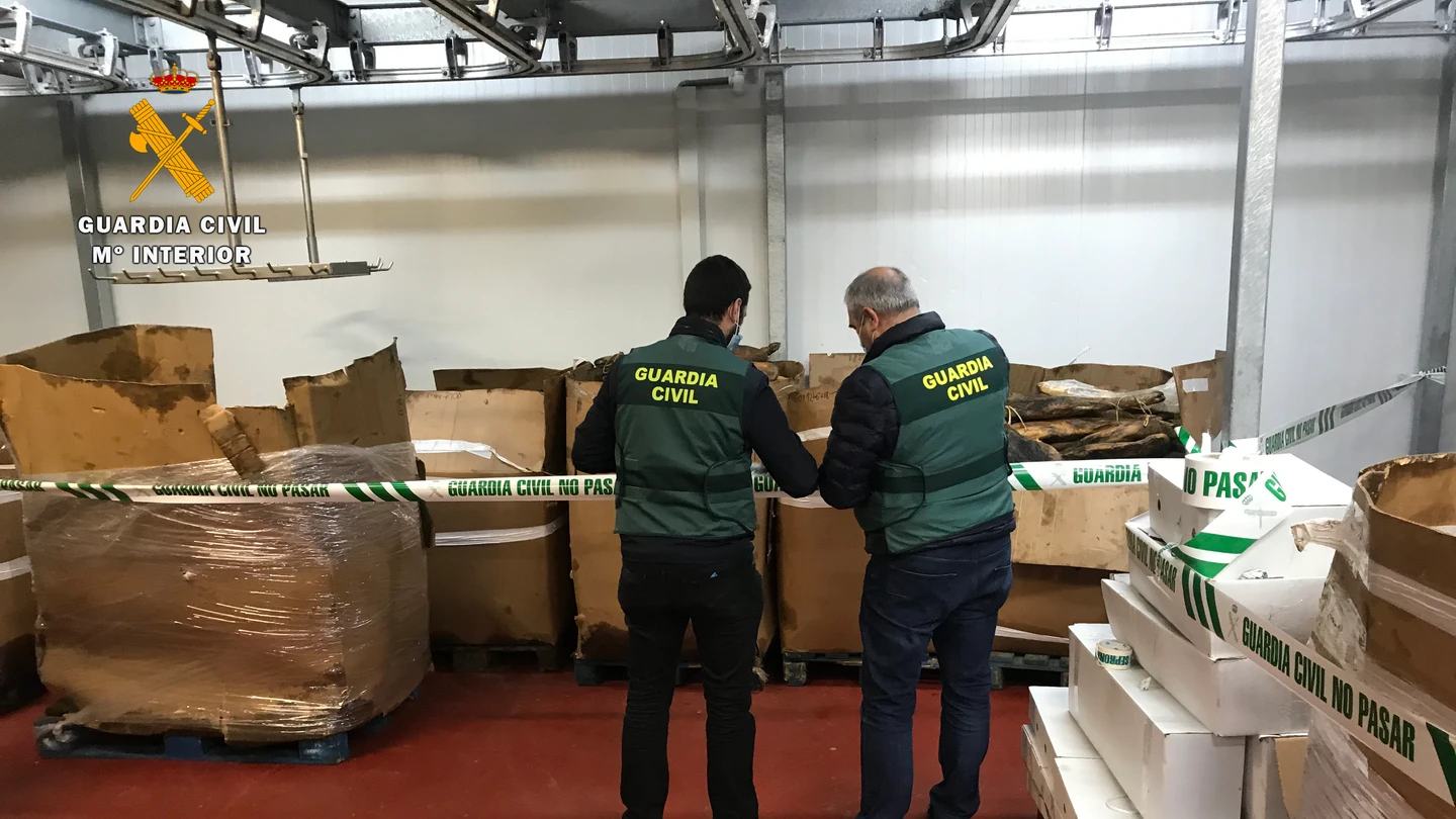 Dos agentes de la Guardia Civil, durante la operación 'Sekai' Dos agentes de la Guardia Civil, durante la operación 'Sekai'