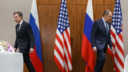 Antony Blinken y Sergei Lavrov, tras la reunión entre Rusia y Estados Unidos Antony Blinken y Sergei Lavrov, tras la reunión entre Rusia y Estados Unidos